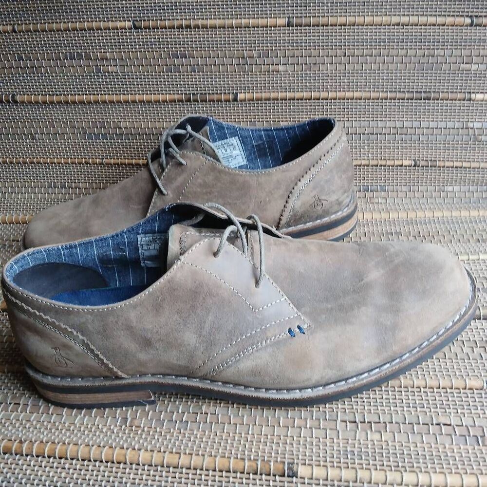 Original Penguin Waylon Men's Size 14 Brown Suede Lace Up Casual Shoes